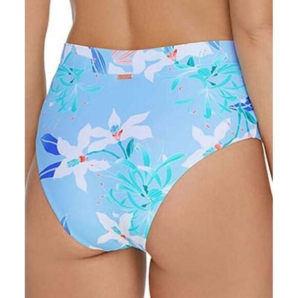 NWOT Raisins BLUE/WHITE Floral Selah Bandeau High-Waist Bikini US Medium - Picture 4 of 7